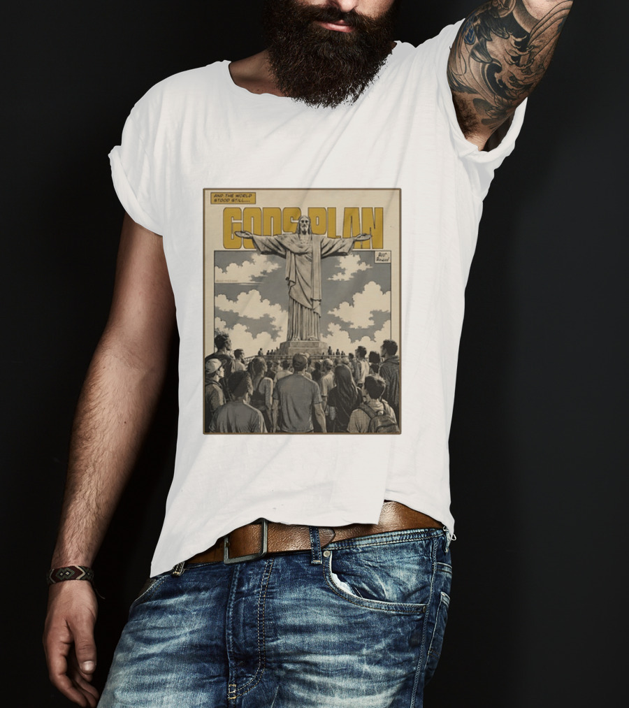 Gods Plan Jesus Christ And The World Stood Still Retro Comic T-Shirt