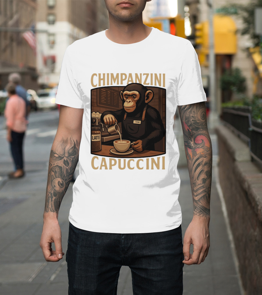 Chimpanzini Capuccini Latte Barista Chimp 'Toni T-Shirt