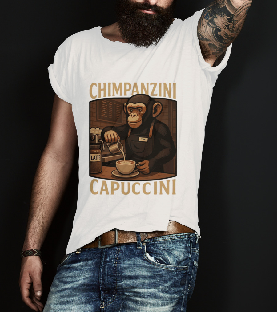 Chimpanzini Capuccini Latte Barista Chimp 'Toni T-Shirt