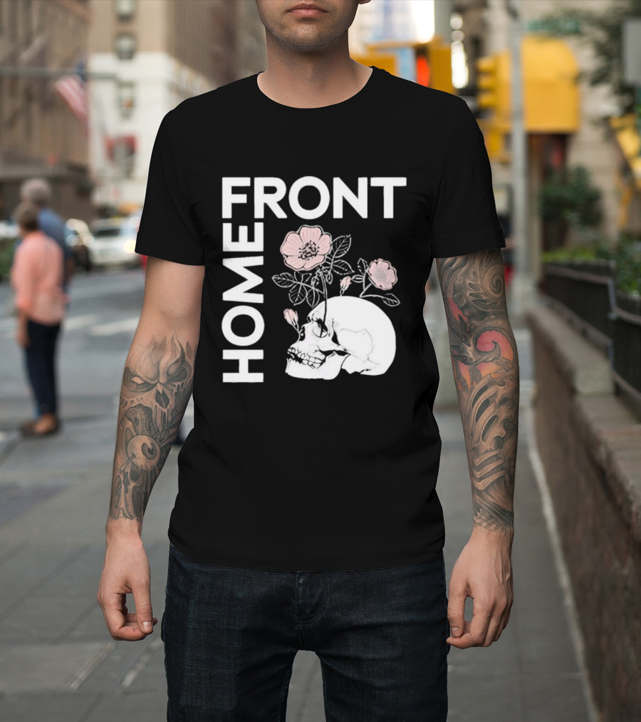 Homefront Skull With Pink Flowers T-Shirt