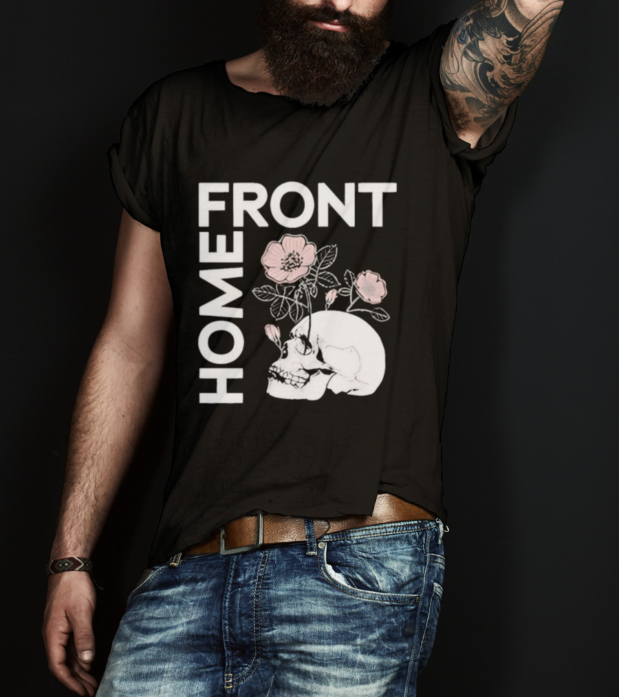 Homefront Skull With Pink Flowers T-Shirt