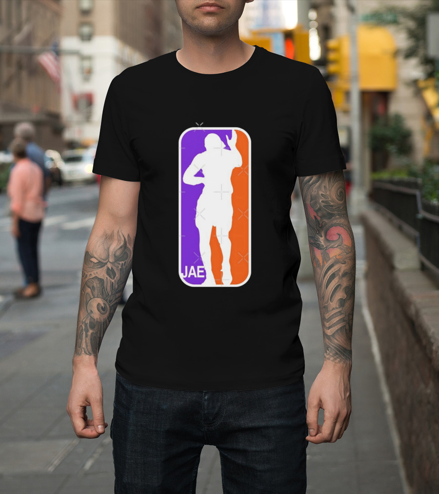 Jae Basketball Pose Purple And Orange T-Shirt