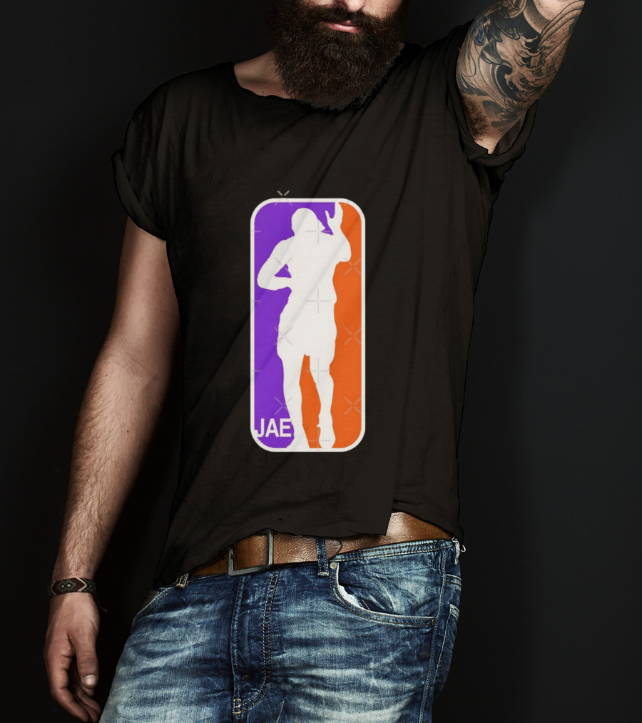 Jae Basketball Pose Purple And Orange T-Shirt