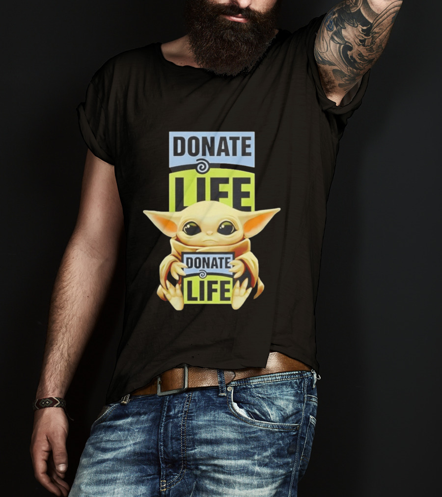 Donate Life Grogu Holding Donate Life Sign T-Shirt