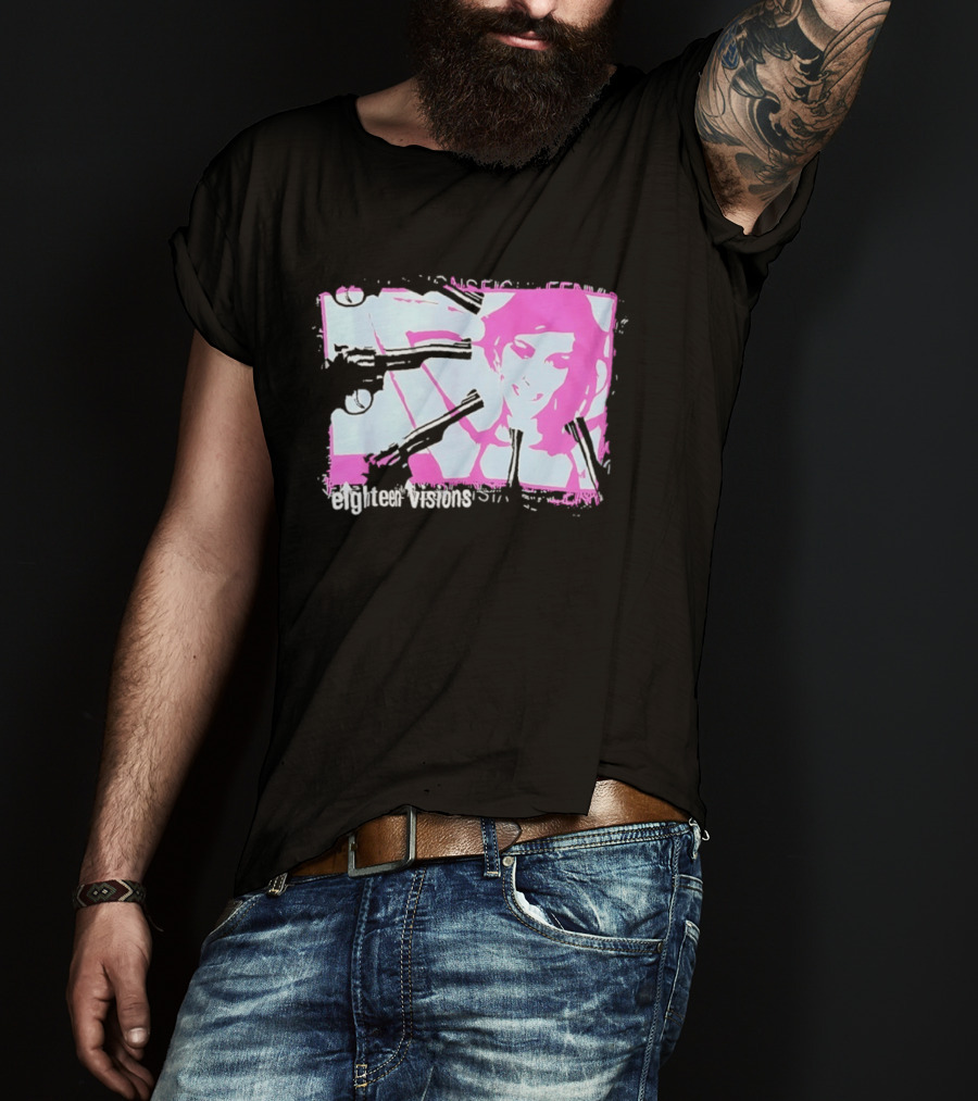 Eighteen Visions Pink Gun Metalcore Band T-Shirt