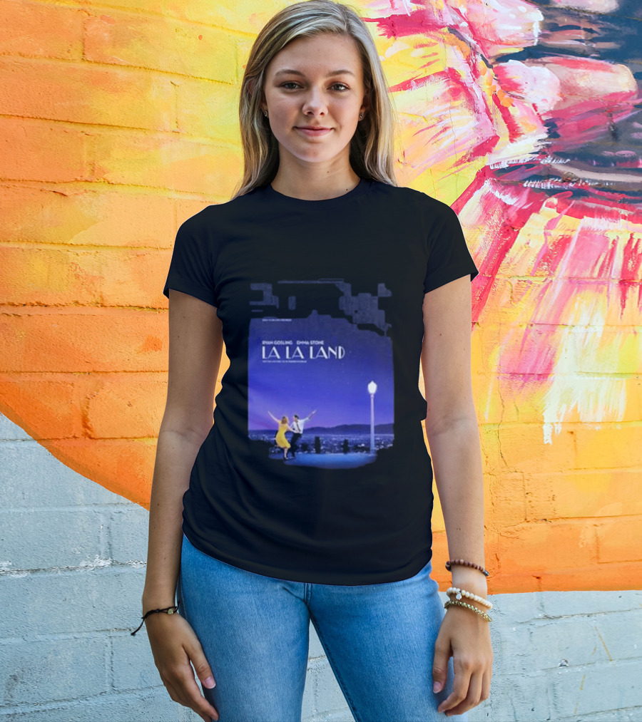Ryan Gosling Emma Stone La La Land City Dance Under Streetlight 10th Anniversary T-Shirt