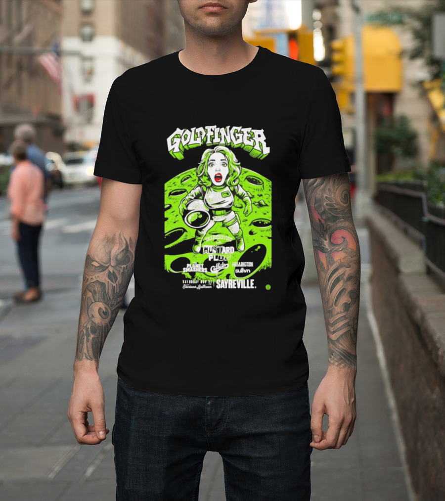 Goldfinger Mustard Plug The Planet Smashers Catbite Millington Skanksgiving Sayreville Alien Space Scene T-Shirt