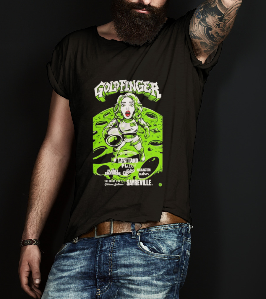 Goldfinger Mustard Plug The Planet Smashers Catbite Millington Skanksgiving Sayreville Alien Space Scene T-Shirt