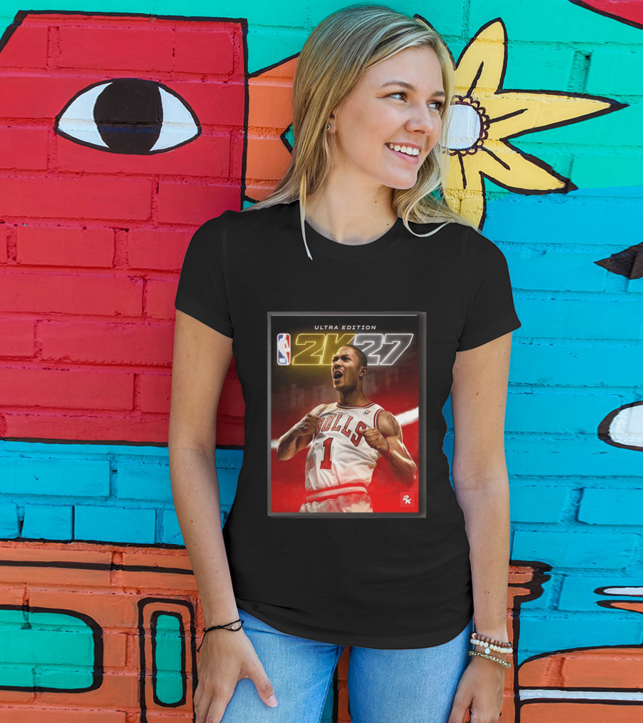 NBA 2K27 Ultra Edition Derrick Rose Bulls Cover Athlete T-Shirt
