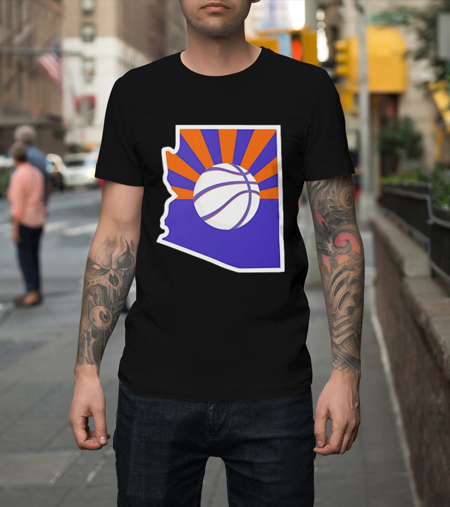 Phoenix Suns Arizona Basketball State Map Suns Set T-Shirt