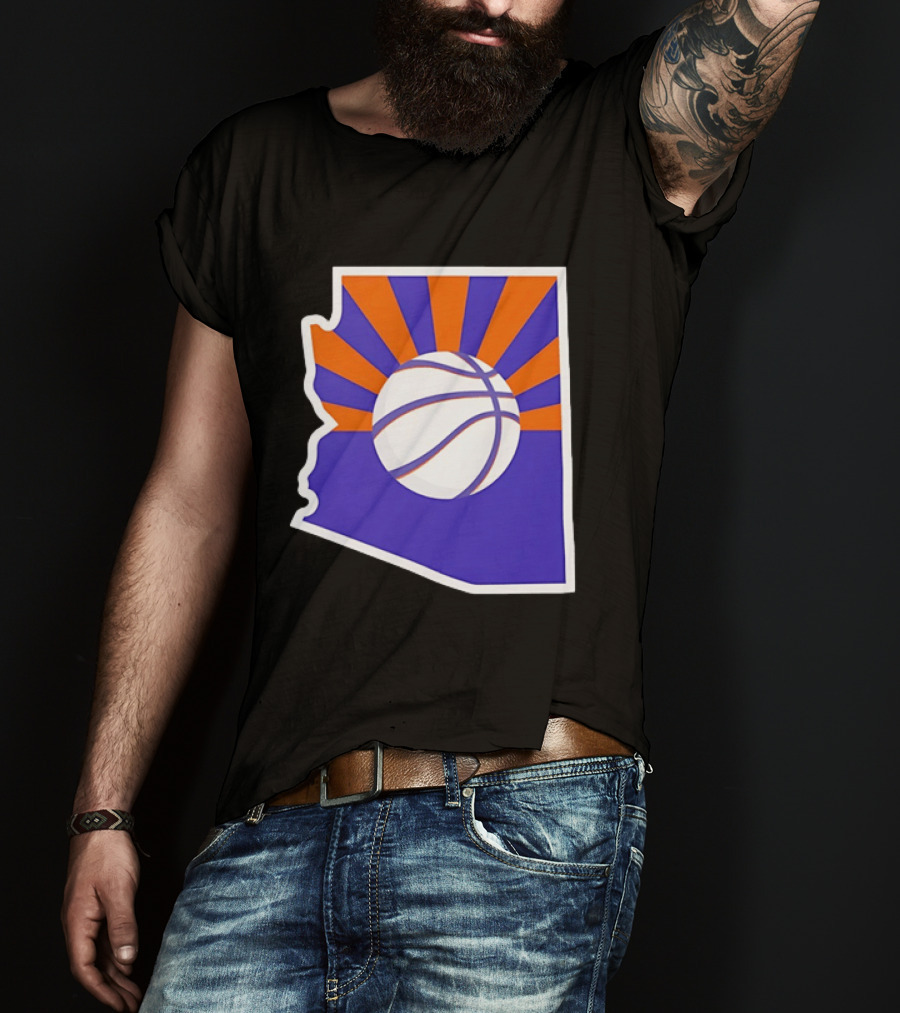 Phoenix Suns Arizona Basketball State Map Suns Set T-Shirt