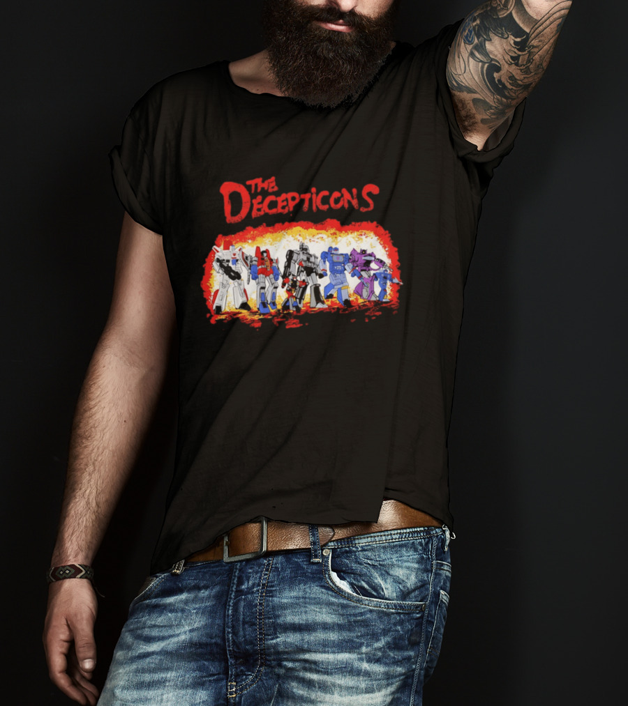 The Decepticons Transformers Group Distressed Vintage Look T-Shirt