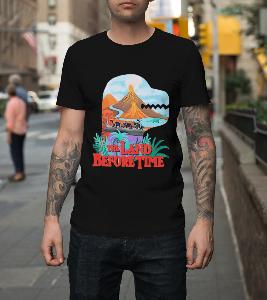 The Land Before Time Dinosaur Volcano Landscape T-Shirt