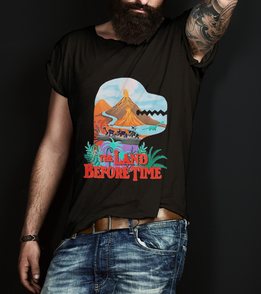The Land Before Time Dinosaur Volcano Landscape T-Shirt