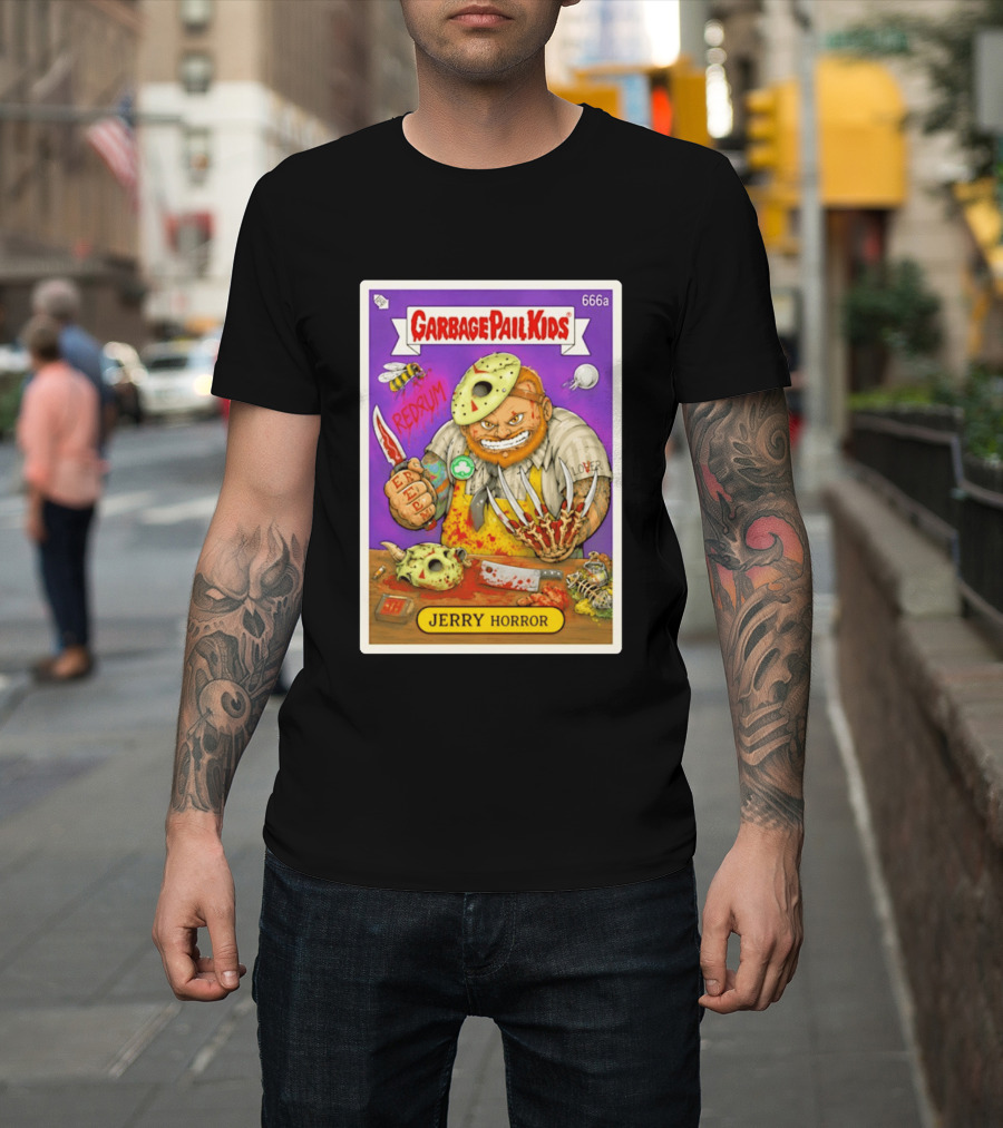 Garbage Pail Kids 666a Jerry Horror Redrum Trading Card T-Shirt