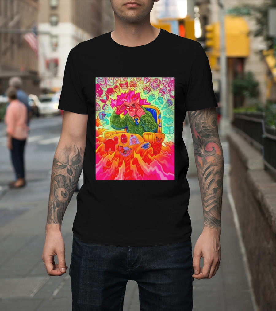 Professor X Dazzler World Tour X Men Collage Psychedelic Comic Art Marvel Characters T-Shirt