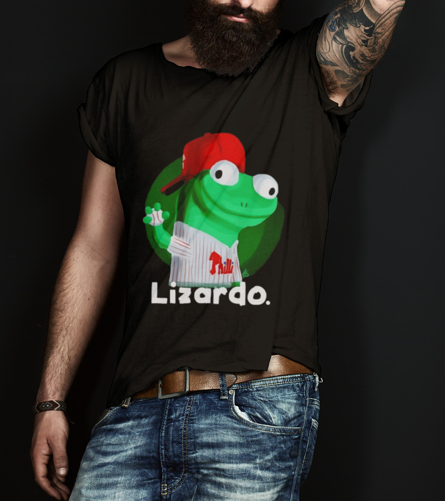 Lizardo Philadelphia Phillies Baseball Philli Red Cap Cartoon T-Shirt