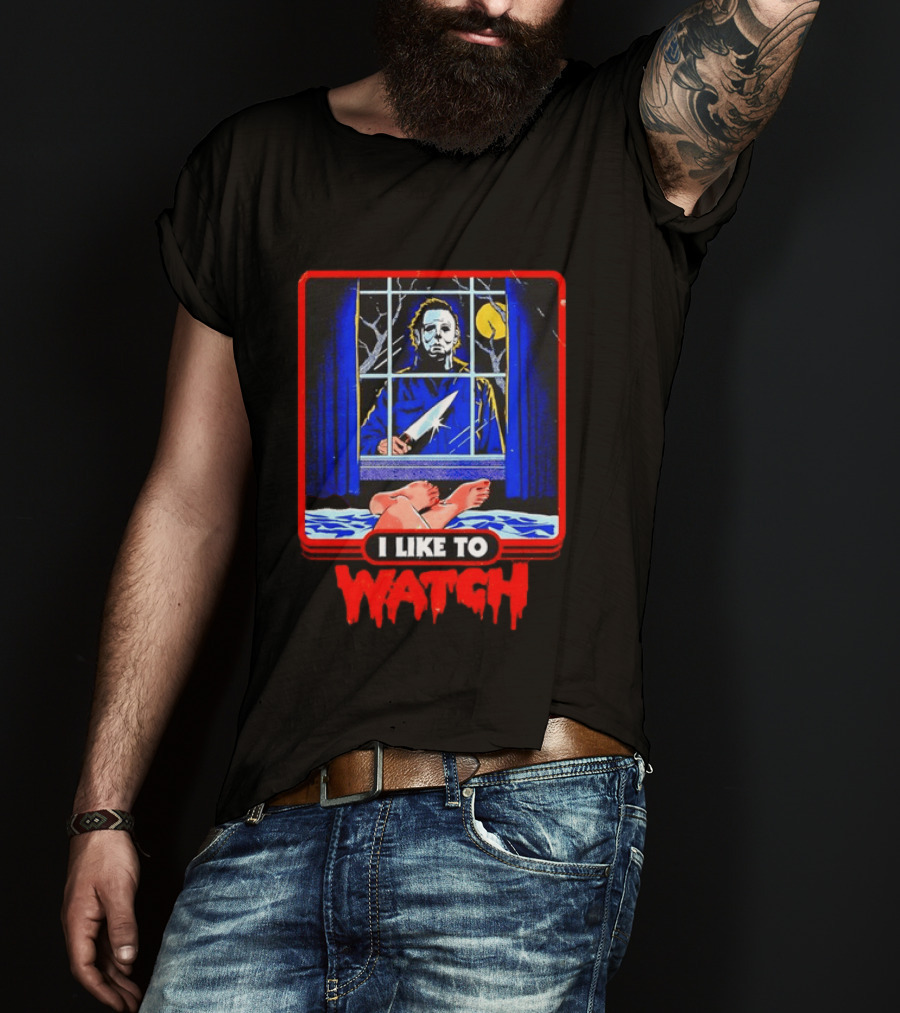 Michael Myers Halloween I Like To Window Scene T-Shirt