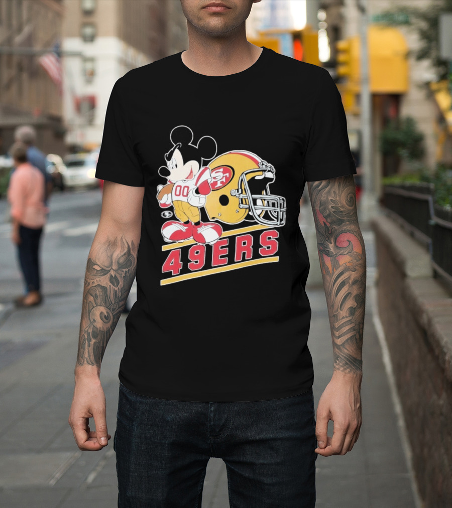 Mickey Mouse With San Francisco 49ers Helmet Football 49ers T-Shirt