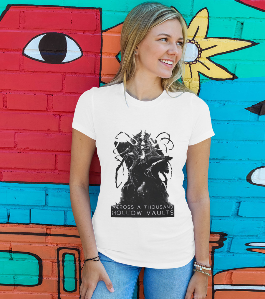 Across A Thousand Hollow Vaults Dark Fantasy Creature Horror Mythical Entity T-Shirt
