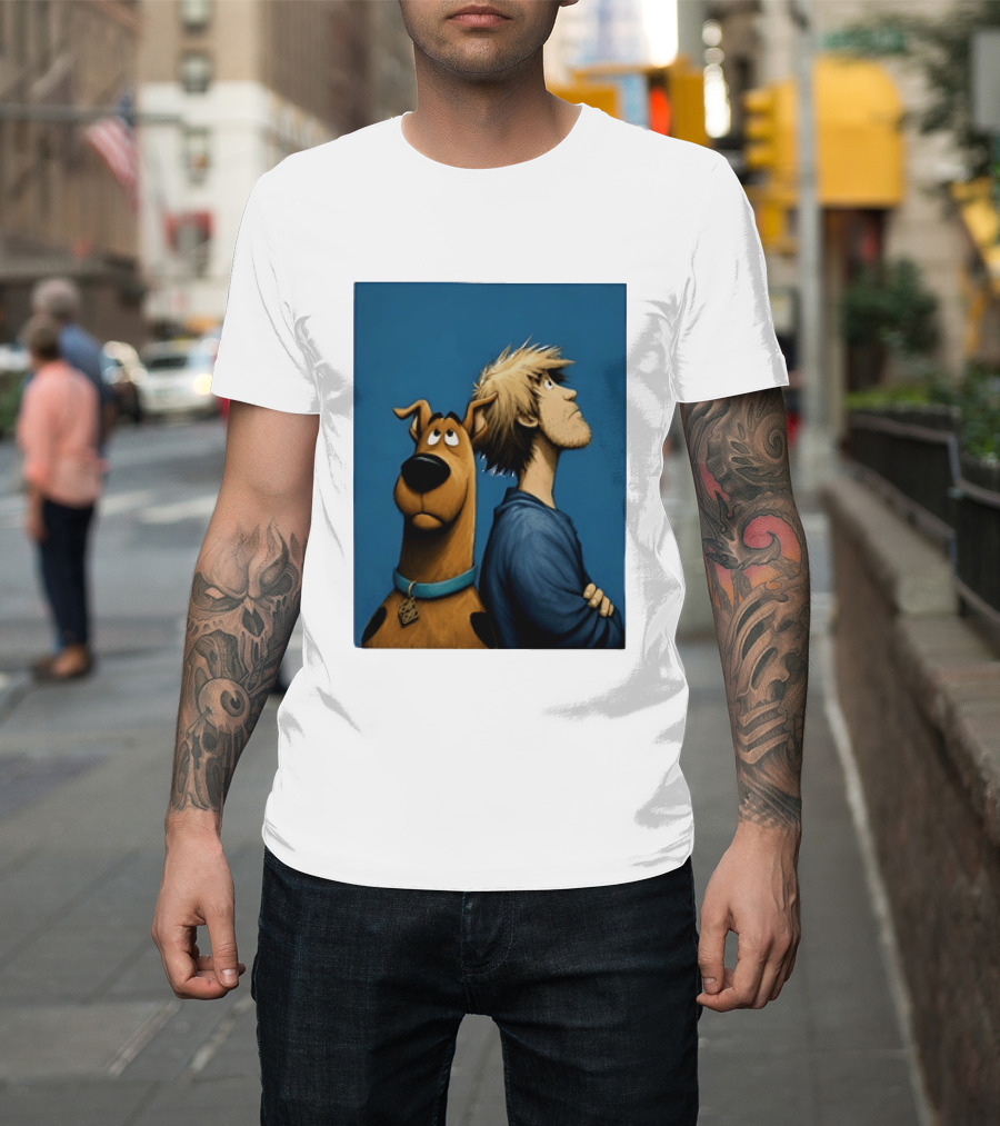 Scooby Doo And Shaggy Rogers Mystery Inc Iconic Cartoon Duo Facing Adventure T-Shirt