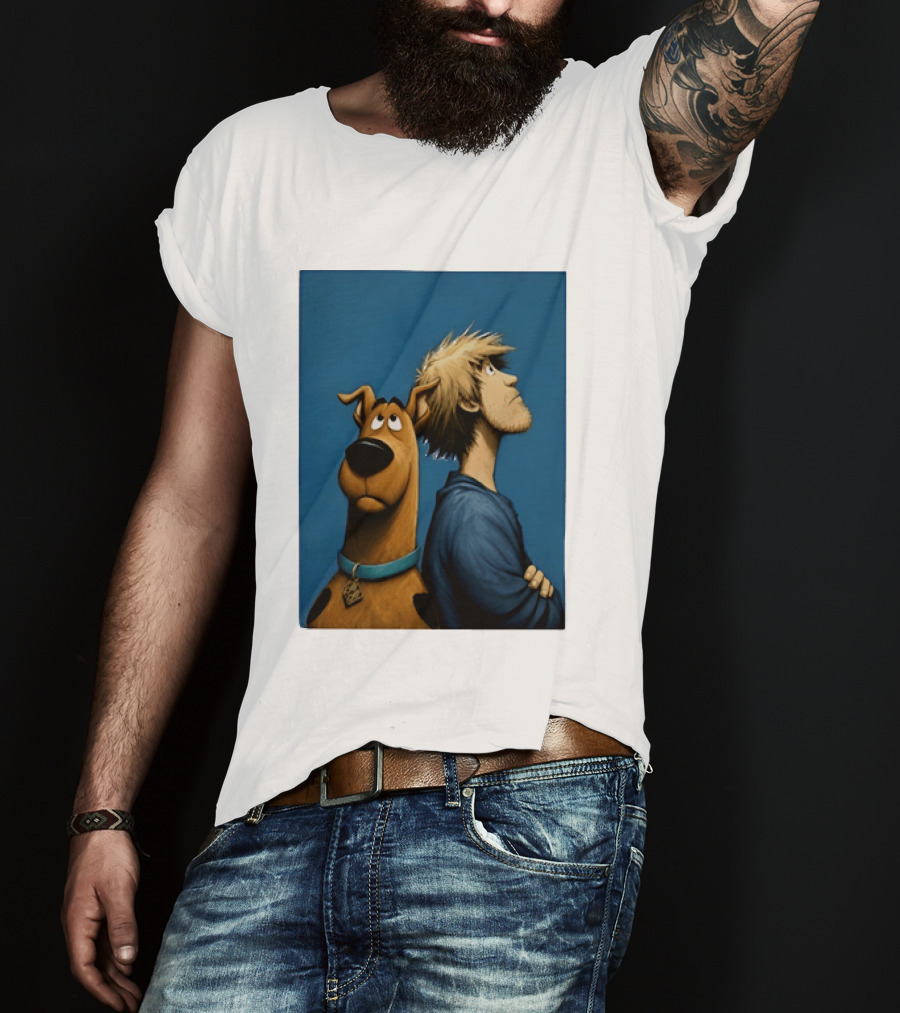 Scooby Doo And Shaggy Rogers Mystery Inc Iconic Cartoon Duo Facing Adventure T-Shirt