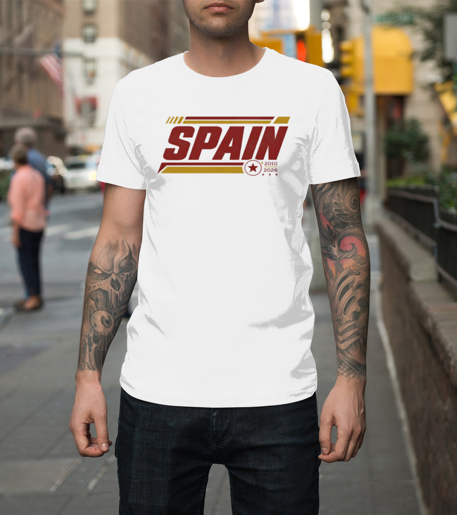 Spain 2010 2026 Sports Football Star T-Shirt