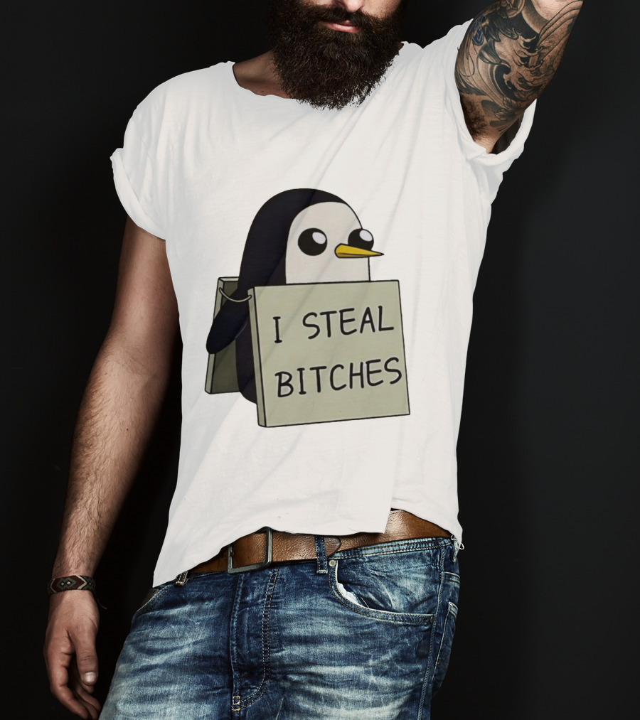 Gunter The Penguin I Steal Bitches Adventure Time Iconic Character Humor T-Shirt