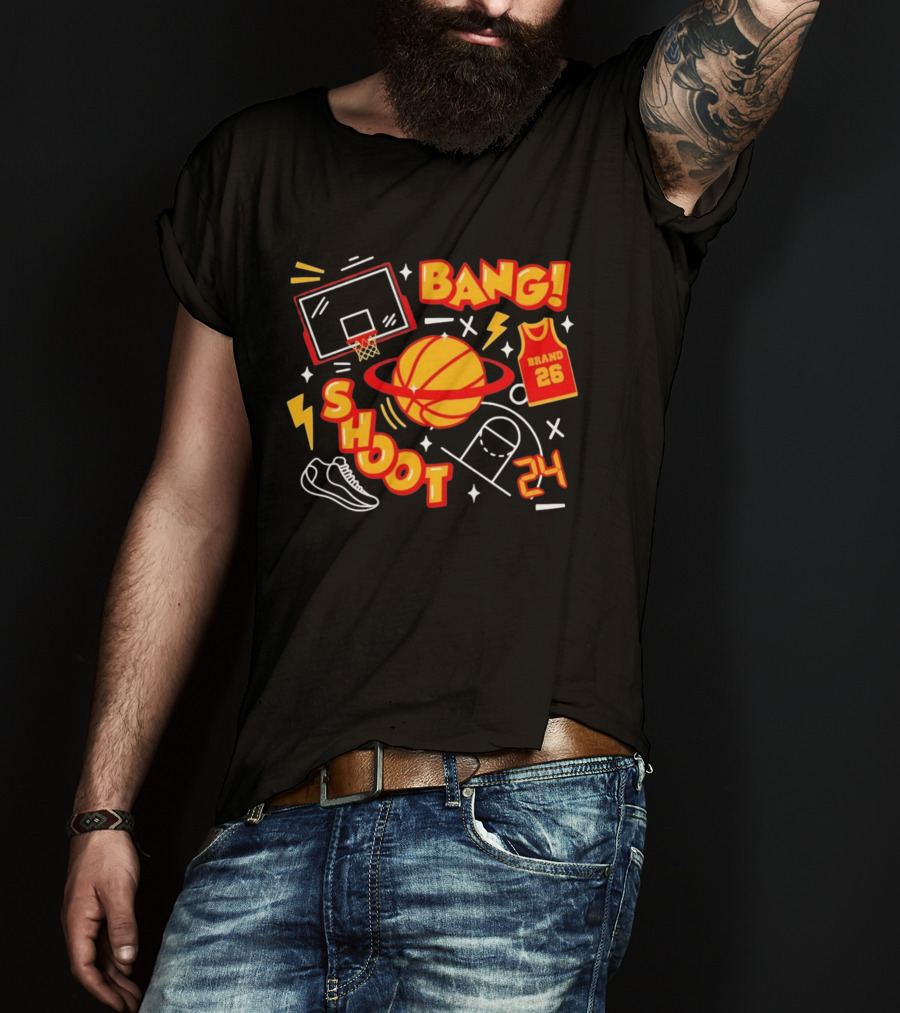 Bang Shoot Basketball Brand 26 Jersey Hoop 24 Sport Athletic T-Shirt