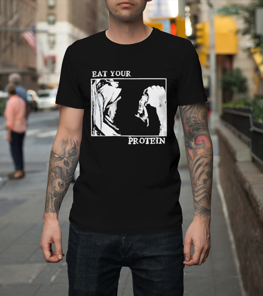 Eat Your Protein Beast Devouring Prey Fierce Motivation T-Shirt