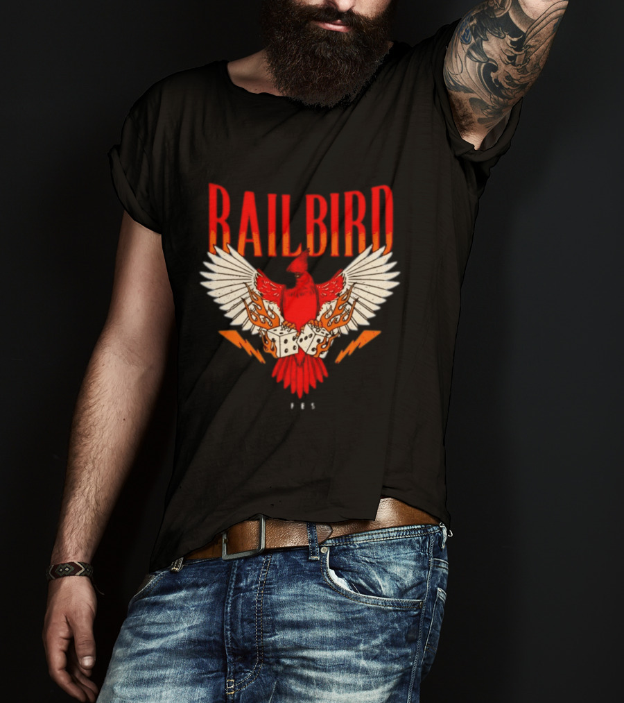 Railbird Festival 063 Red Winged Dice Bird With Flames T-Shirt