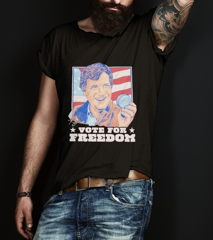 Tucker Carlson Old Row Vote For Freedom America Flag T-Shirt