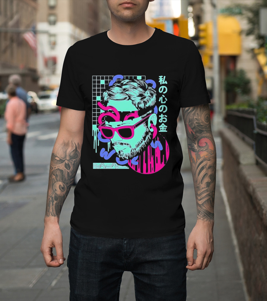Vaporwave Aesthetic Japanese Cyberpunk Sunglasses Drip Grid T-Shirt