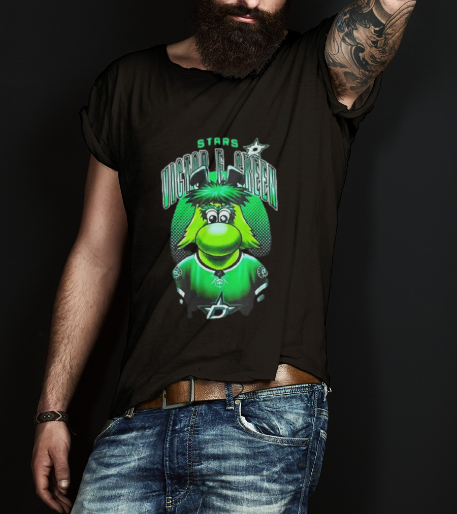 Dallas Stars Victor E Green Mascot NHL Fan Gear T-Shirt