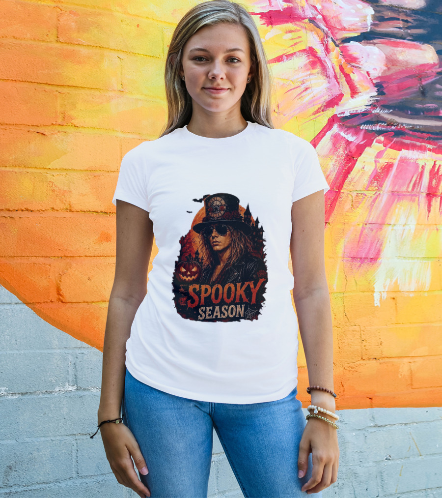 Spooky Season Buns N' Roses Halloween Pumpkin Slash T-Shirt