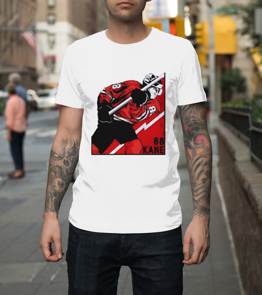 Patrick Kane 88 Chicago Blackhawks Ice Hockey Player Action T-Shirt