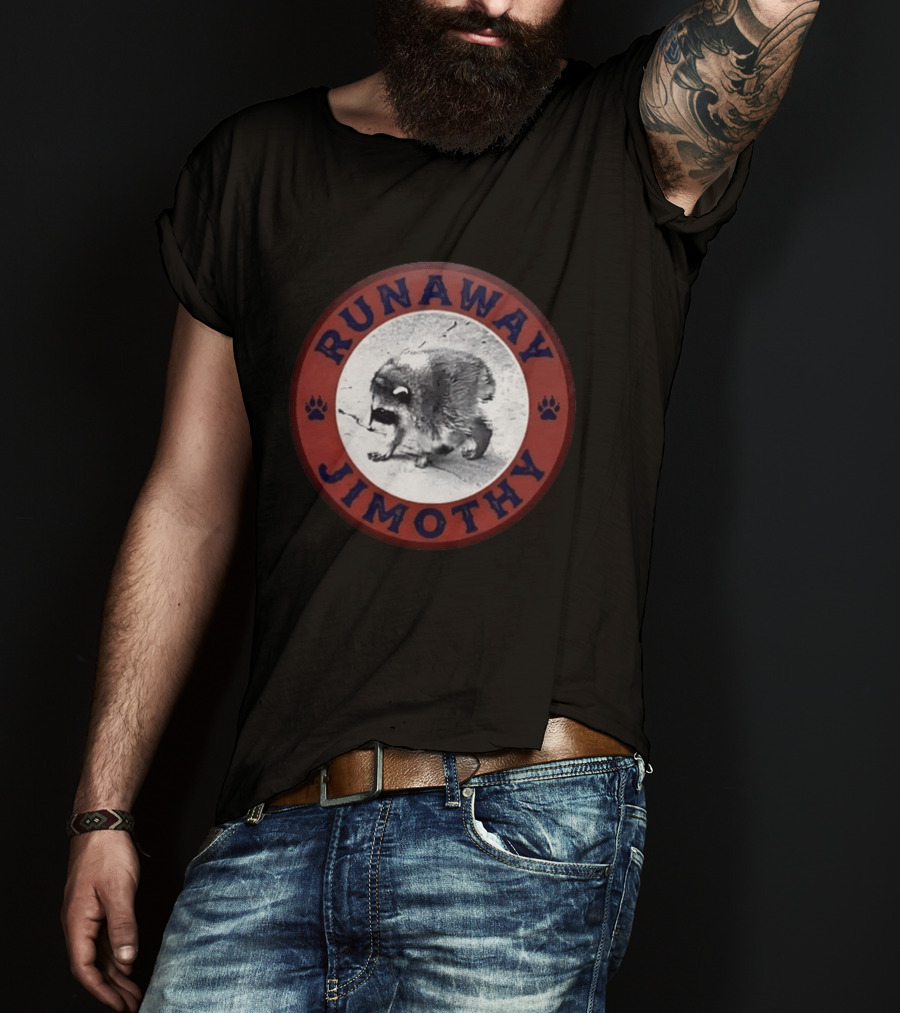 Runaway Jimothy Raccoon Meme Circle T-Shirt