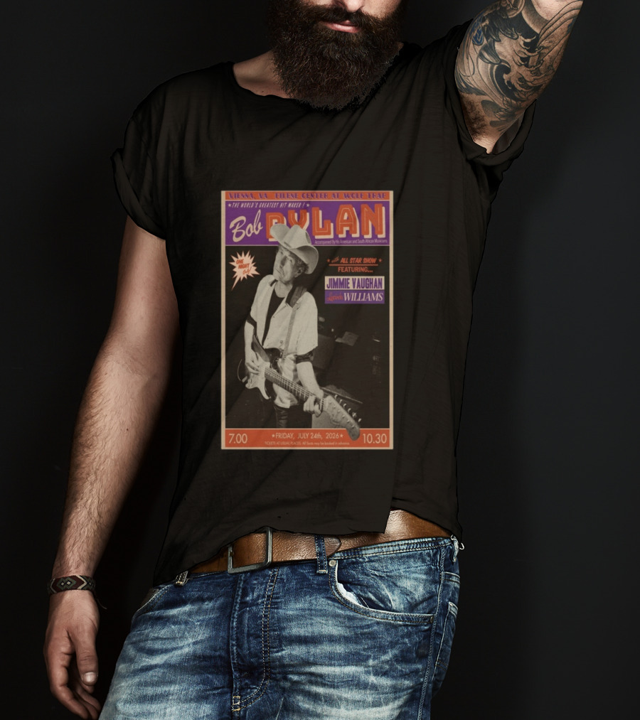 Bob Dylan July 24 2026 Vienna Virginia Filene Center Wolf Trap Jimmie Vaughan Lucinda Williams Concert T-Shirt