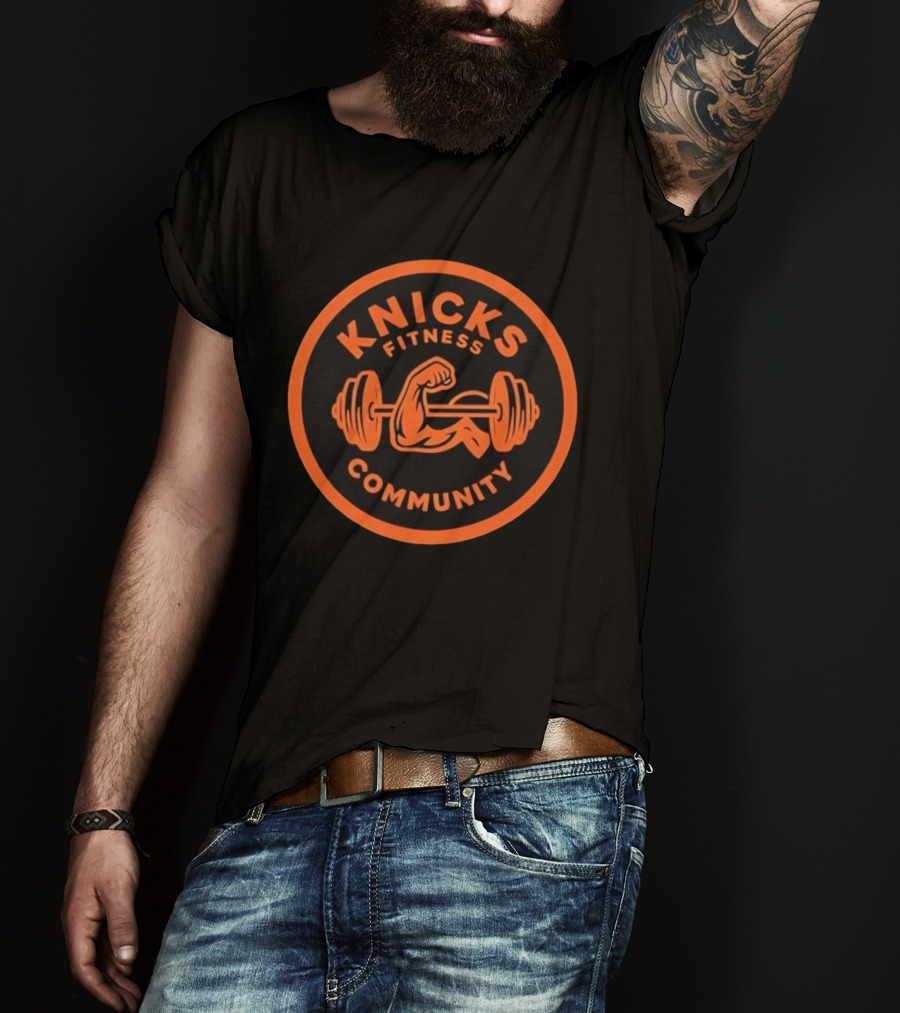 Knicks Fitness Community Bicep Curl Weightlifting T-Shirt