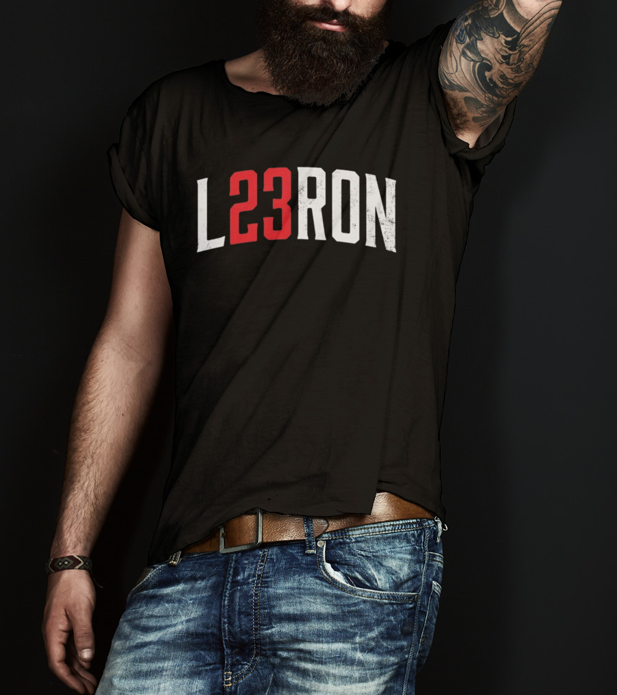 L23Ron Distressed LeBron James NBA Basketball T-Shirt