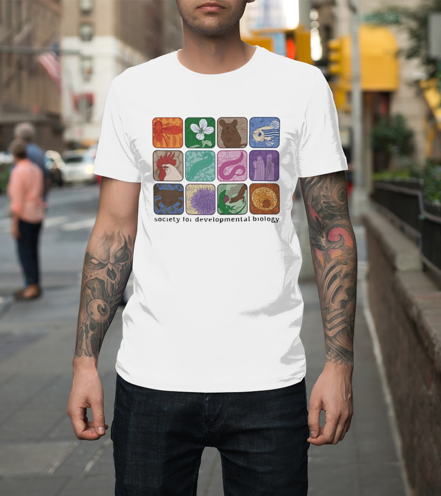 Society For Developmental Biology Organism Insect Flower Rodent Fish Chicken Worm Frog Cells T-Shirt