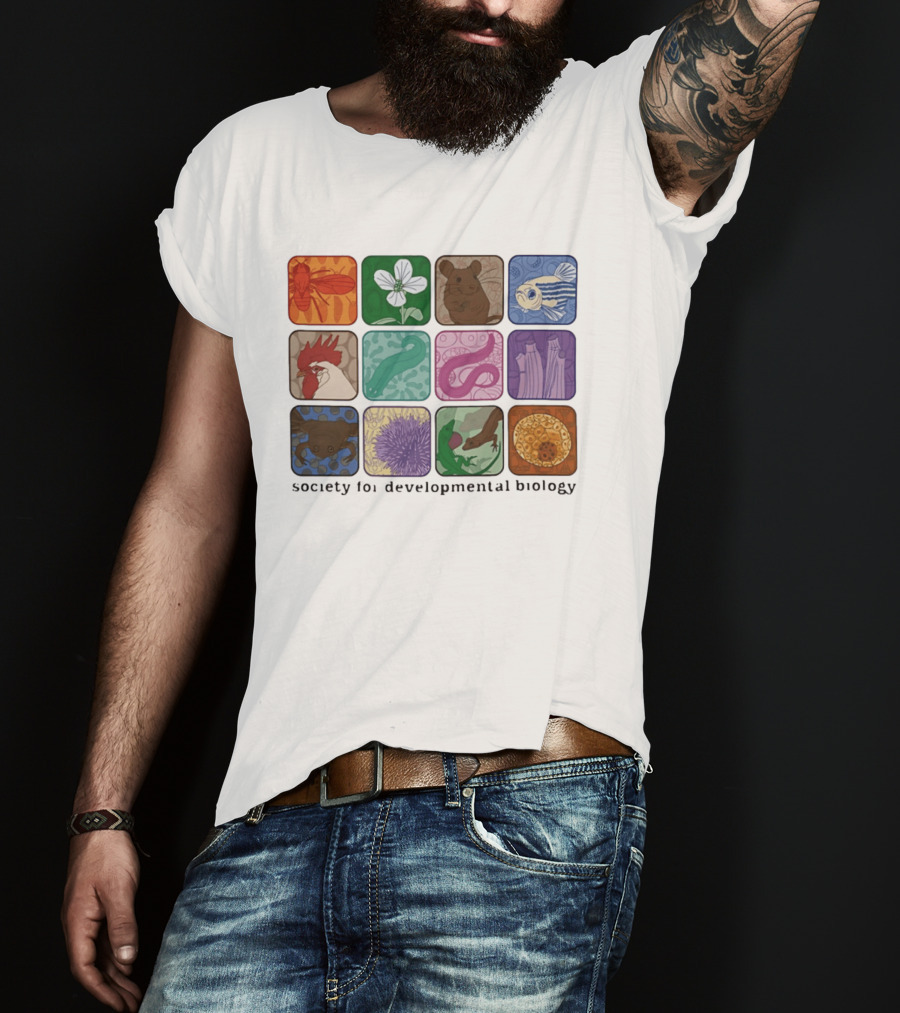 Society For Developmental Biology Organism Insect Flower Rodent Fish Chicken Worm Frog Cells T-Shirt