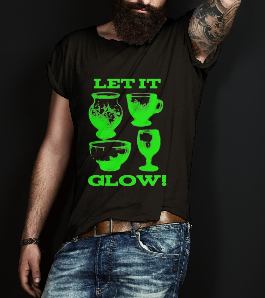 Let It Glow Uranium Glassware Vaseline Glass Vintage Collectors Neon Green T-Shirt