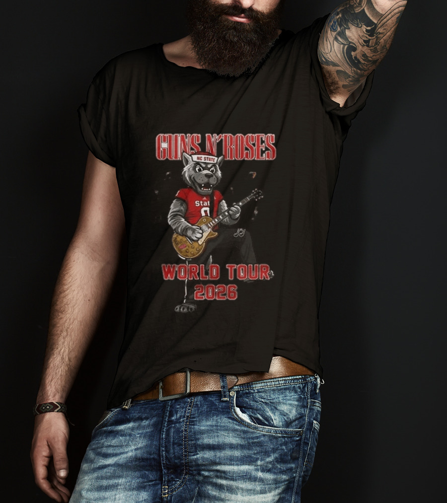 Guns N' Roses NC State Wolfpack World Tour 2026 Carter Finley Stadium July 23 T-Shirt