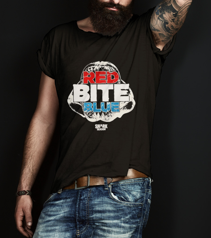Red Bite Blue Shark Season Ocean Marine Life T-Shirt