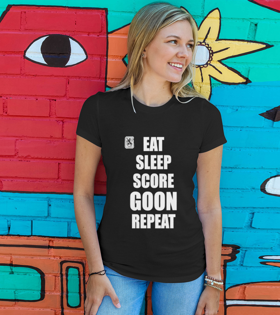 TSV 1860 Munich Eat Sleep Score Goon Repeat Football Fan T-Shirt