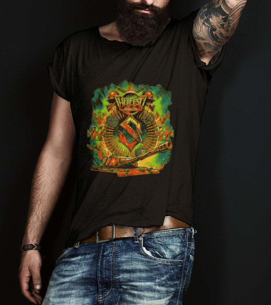Sabaton Hellfest 2026 Event Flame Tank Skull Cross T-Shirt