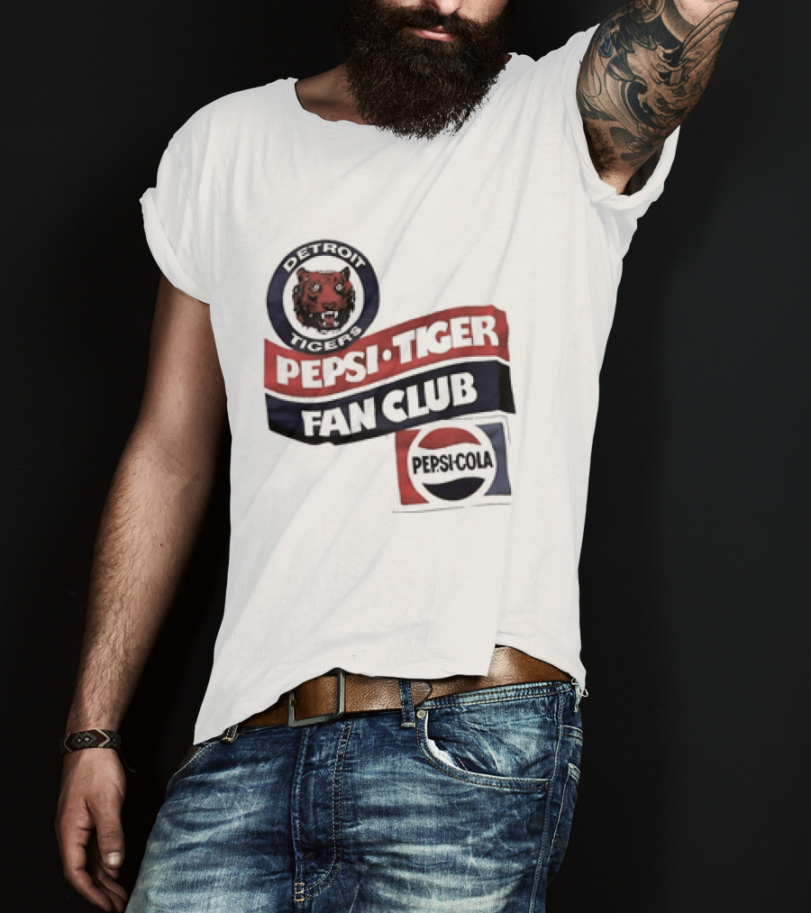 Detroit Tigers Pepsi Tiger Fan Club Pepsi Cola T-Shirt