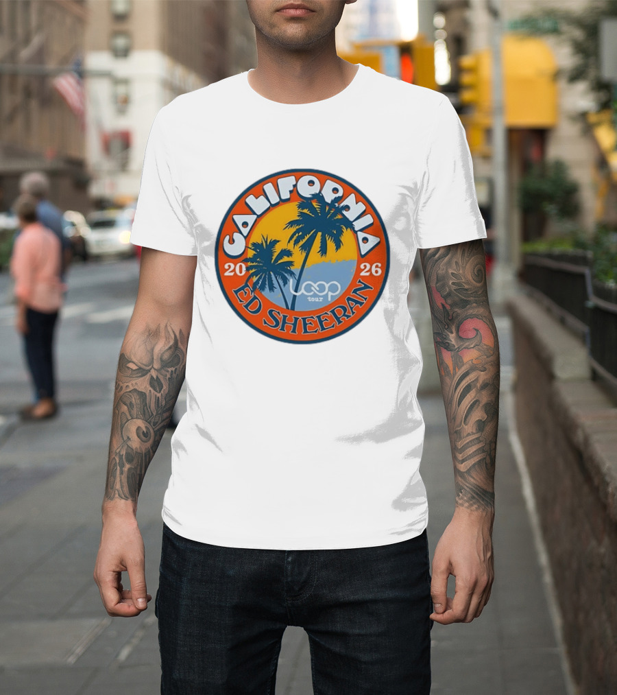 California 2026 Ed Sheeran Loop Tour Palm Trees Circle T-Shirt