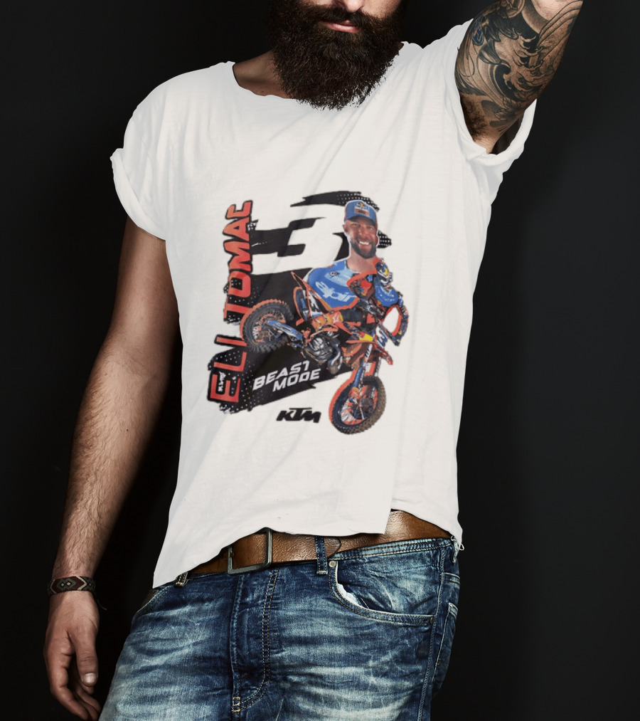 Eli Tomac Beast Mode KTM Motocross Supercross Racing 3 Pro Rider T-Shirt